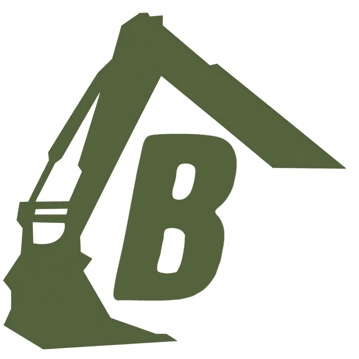 Babakov Excavating excavator and B logo